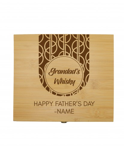 Personalised Grandad's Wooden Whisky Box Gift Set 